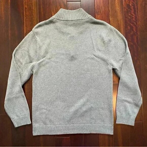 IZOD Sweater 1/4 Zip Pullover 100% Cotton Grey Boys Size XL - Picture 13 of 14